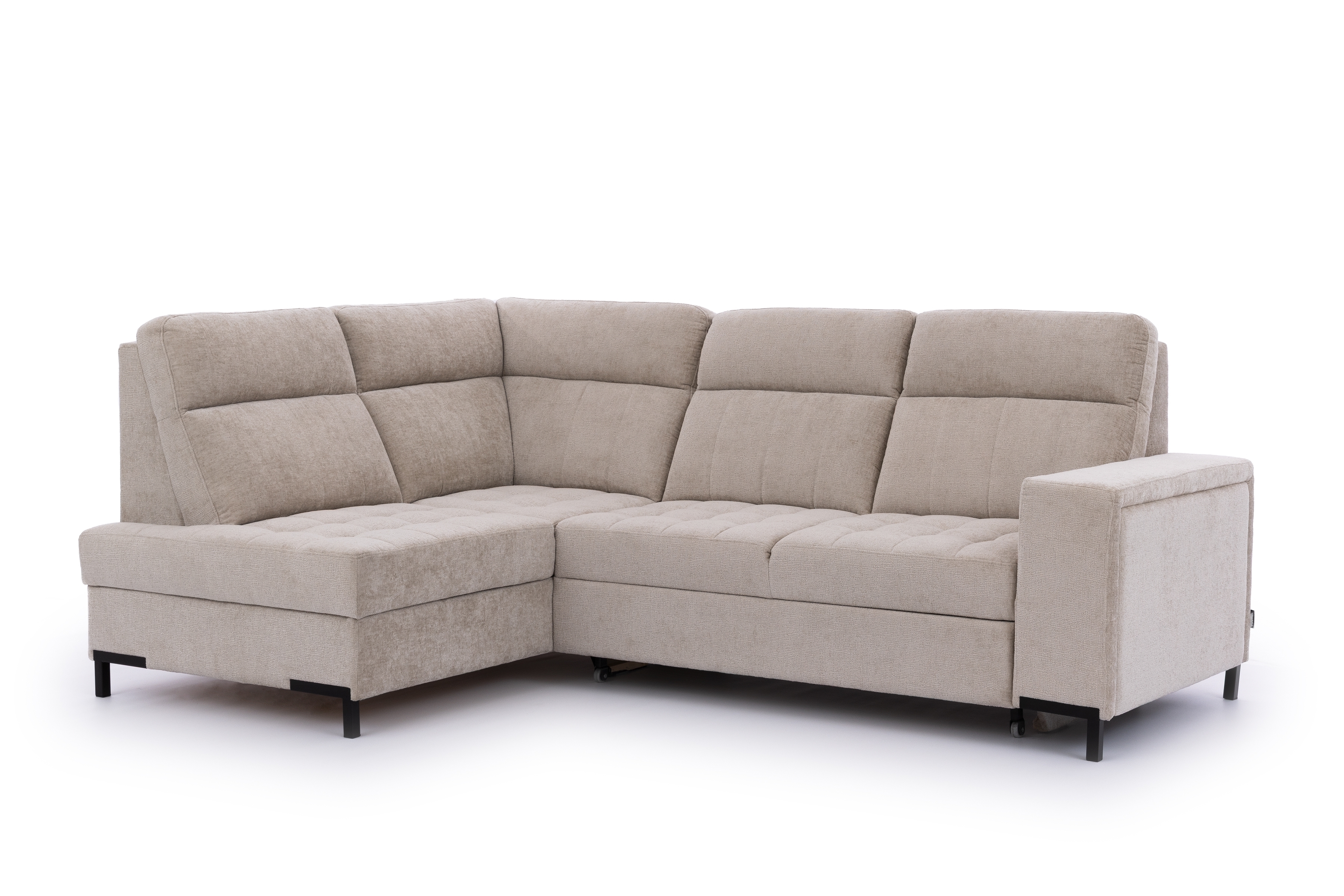 Rohová sedačka Gespano L ľavostranná so širokou opierkou - béžový šenil Perfect harmony 07 Rohová sedacia súprava Gespano L Ľavá strana z szerokim bokiem - béžový šenil Perfect harmony 07