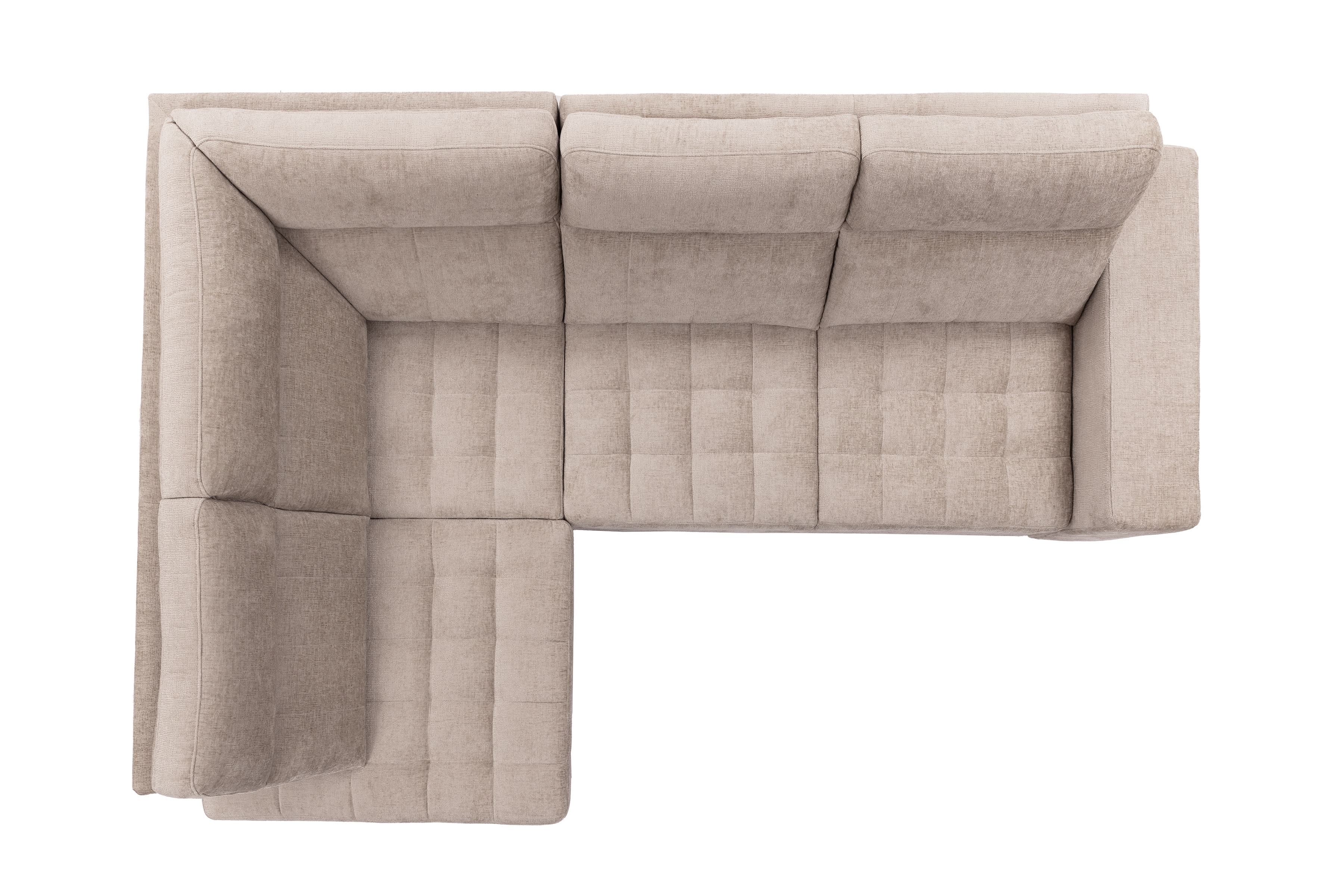 Rohová sedačka Gespano L ľavostranná so širokou opierkou - béžový šenil Perfect harmony 07 Rohová sedacia súprava Gespano L Ľavá strana z szerokim bokiem - béžový šenil Perfect harmony 07