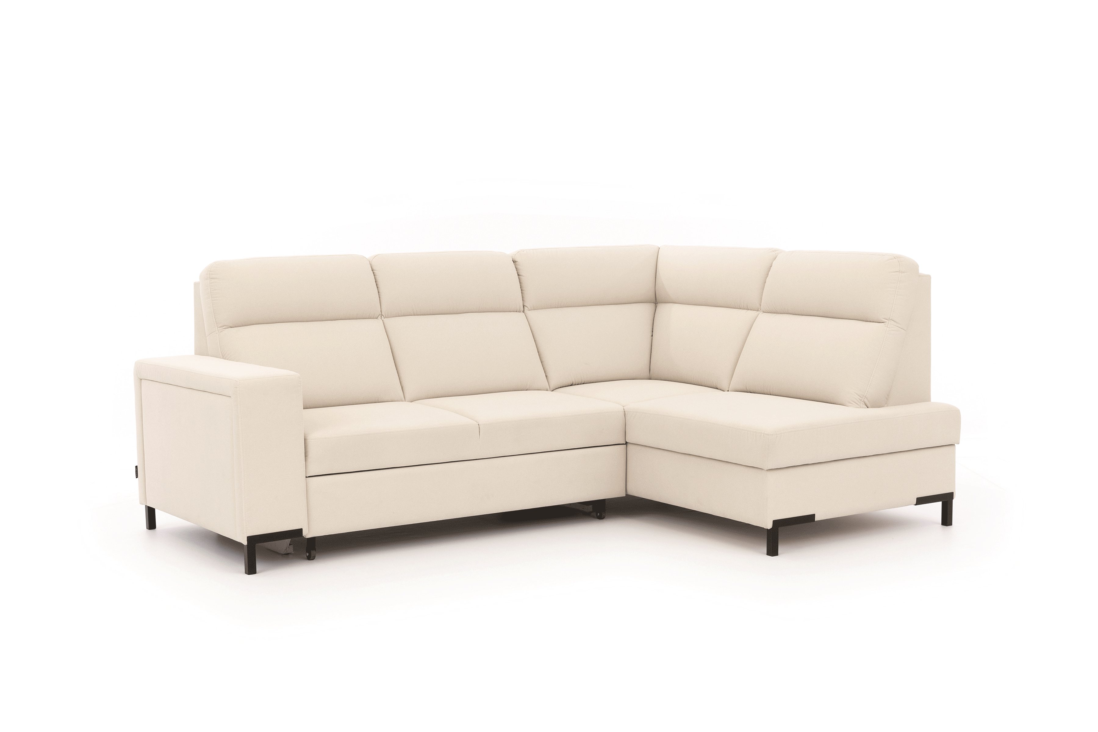 Rohová sedačka Loario L pravostranná se širokým bokem - krémová tkanina Sand 03 Rohová sedací souprava Loario L pravá z szerokim bokiem - Sand 03