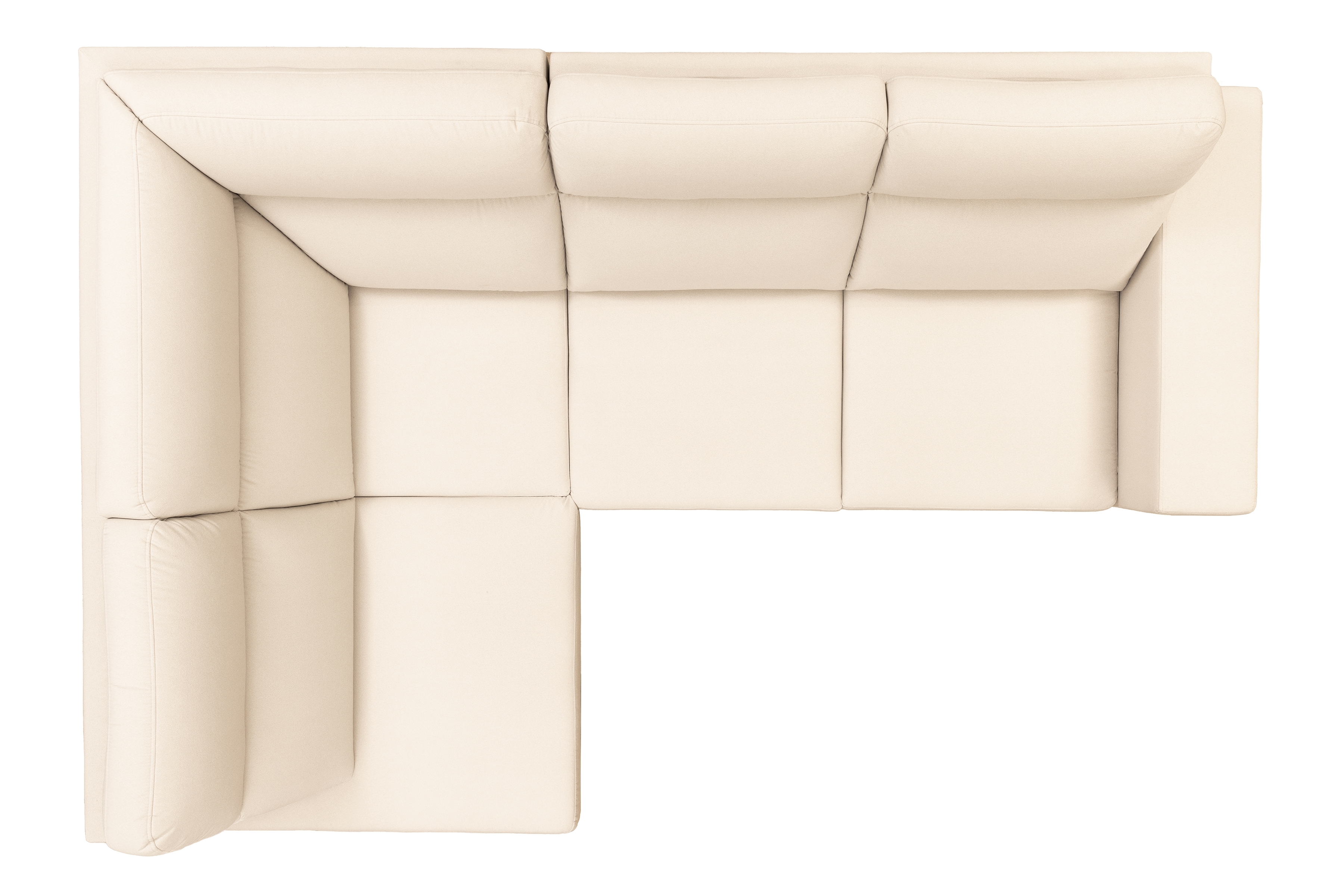 Rohová pohovka Loario L levostranná se širokým bokem - krémová látka Sand 03 Rohová sedací souprava Loario L levá z szerokim bokiem - Sand 03