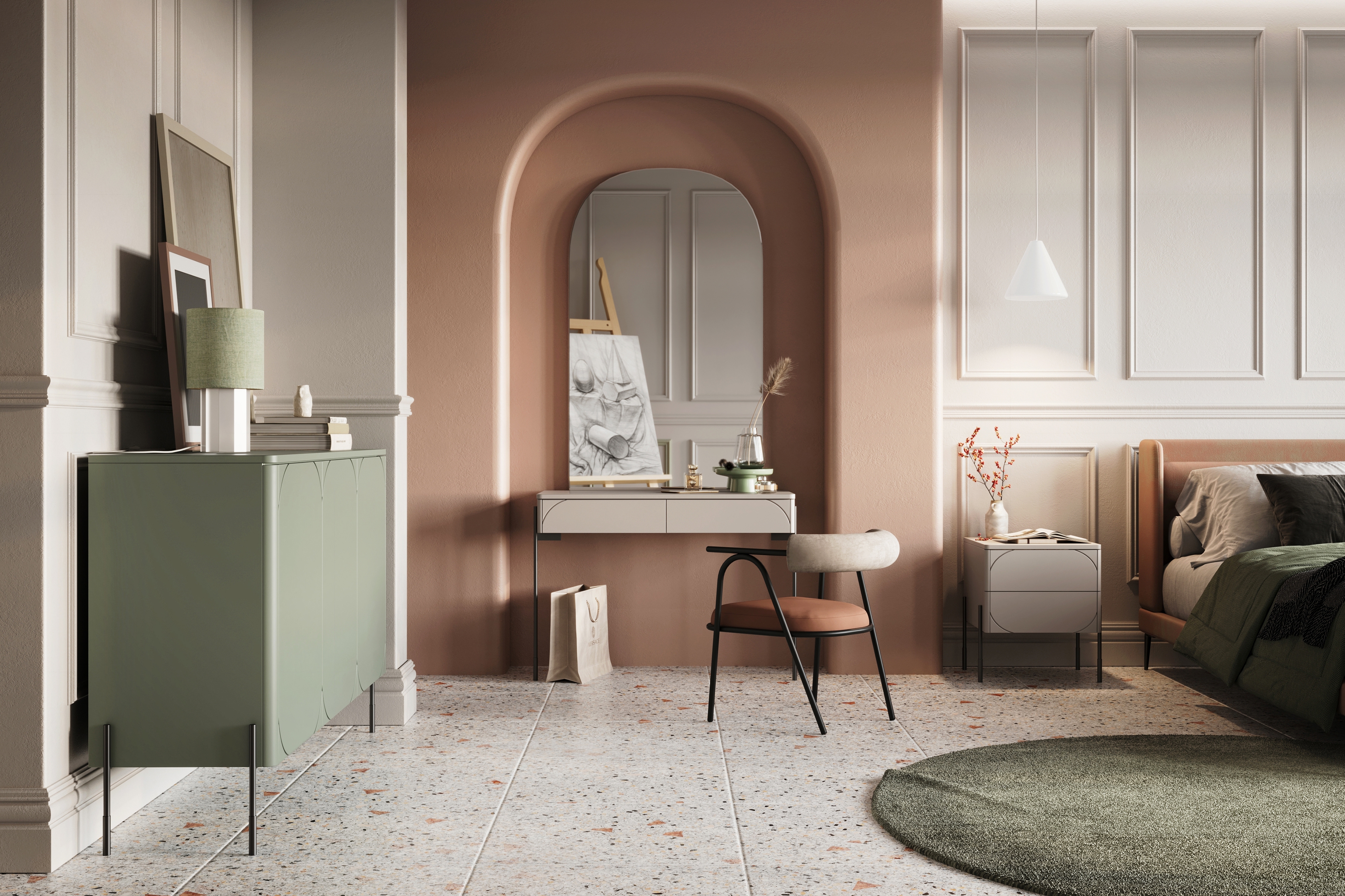 Konzolový Stolík Sonatia 100 cm s dvoma zásuvkami - kašmír Konzolový Stolík Sonatia 100 cm s dvoma zásuvkami - kašmír