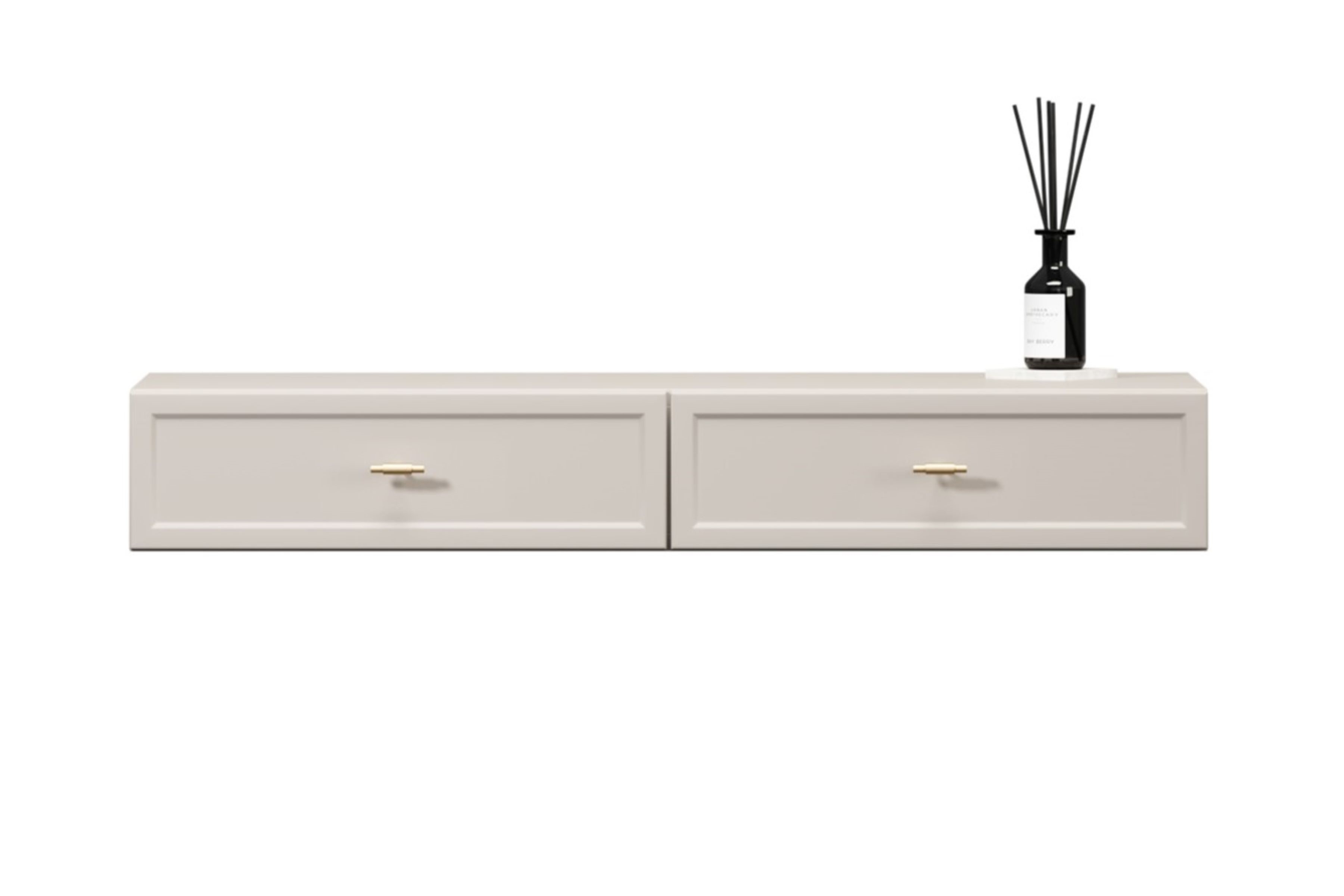 konzole závěsná Lorini 100 cm se zásuvkami - kašmír / zlote Úchytky T-bar konzole závěsná Lorini 100 cm se zásuvkami - kašmír / zlote Úchytky T-bar