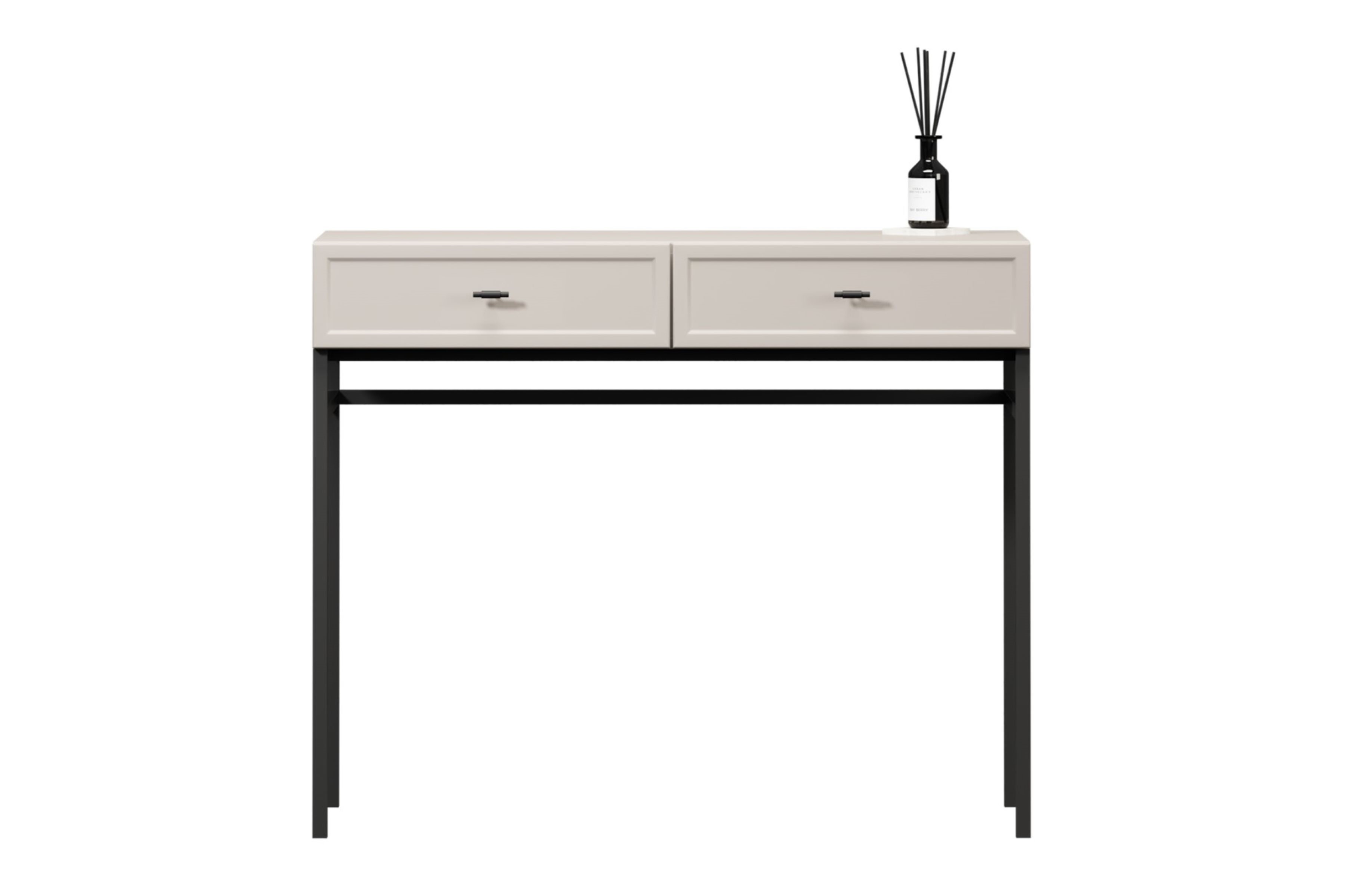 konzole Lorini 100 cm se zásuvkami - kašmír / černá Úchytky T-bar / Rošt konzole Lorini 100 cm se zásuvkami - kašmír / černá Úchytky T-bar / Rošt