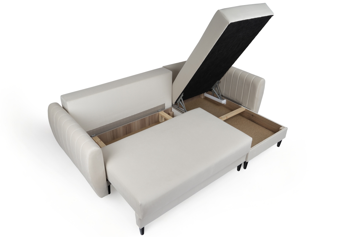 Rozkládací rohová sedací souprava Nefios s úložným prostorem Rohová sedací souprava rozkládací s úložným prostorem Nefios 