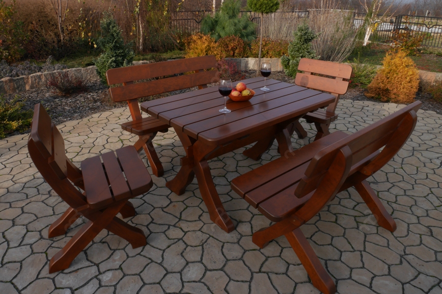Stolička ogrodowe Excelent - cyprys Komplet nábytku drewnianych záhradný