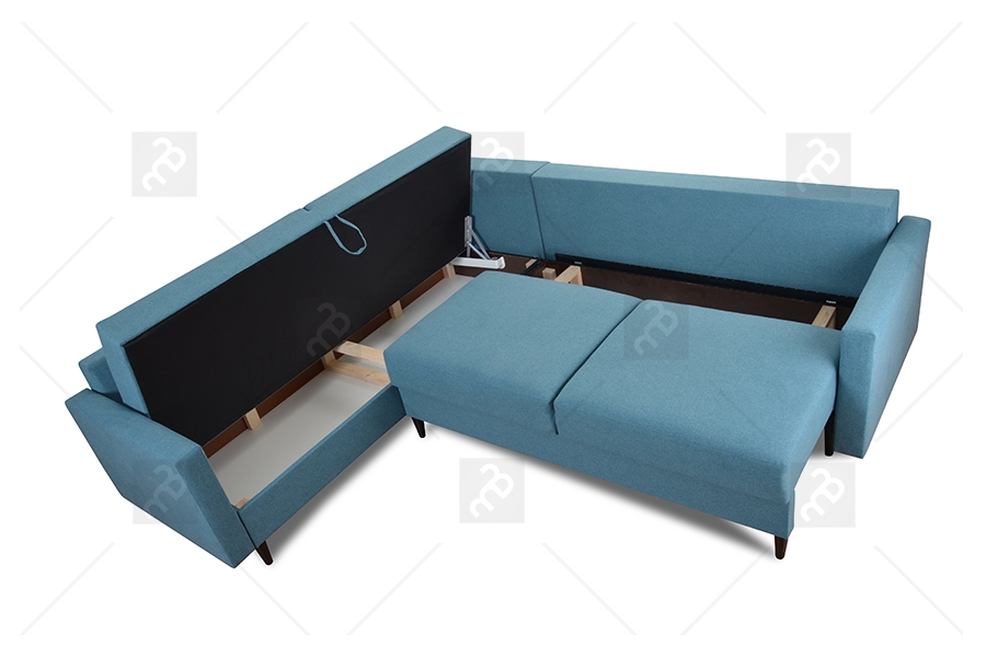 Rohová sedací souprava s funkcí spaní Adel úložný prostor na ložní prádlo