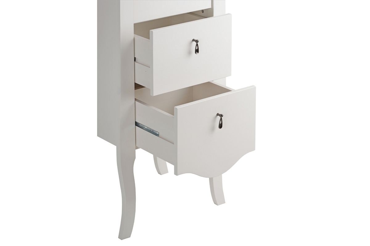 Komplet nábytku dřevěného do koupelny Elisabeth - 60 cm Bílá Skříňka na nožkách 