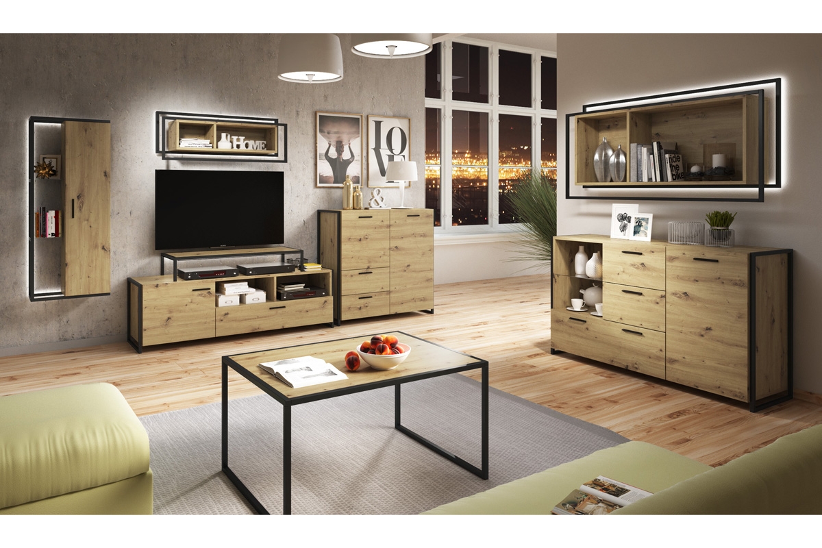 stolek do obývacího pokoje 90x65 Sitkah T69 - Artisan - výprodej Nábytek do obývacího pokoje s kovovými prvky