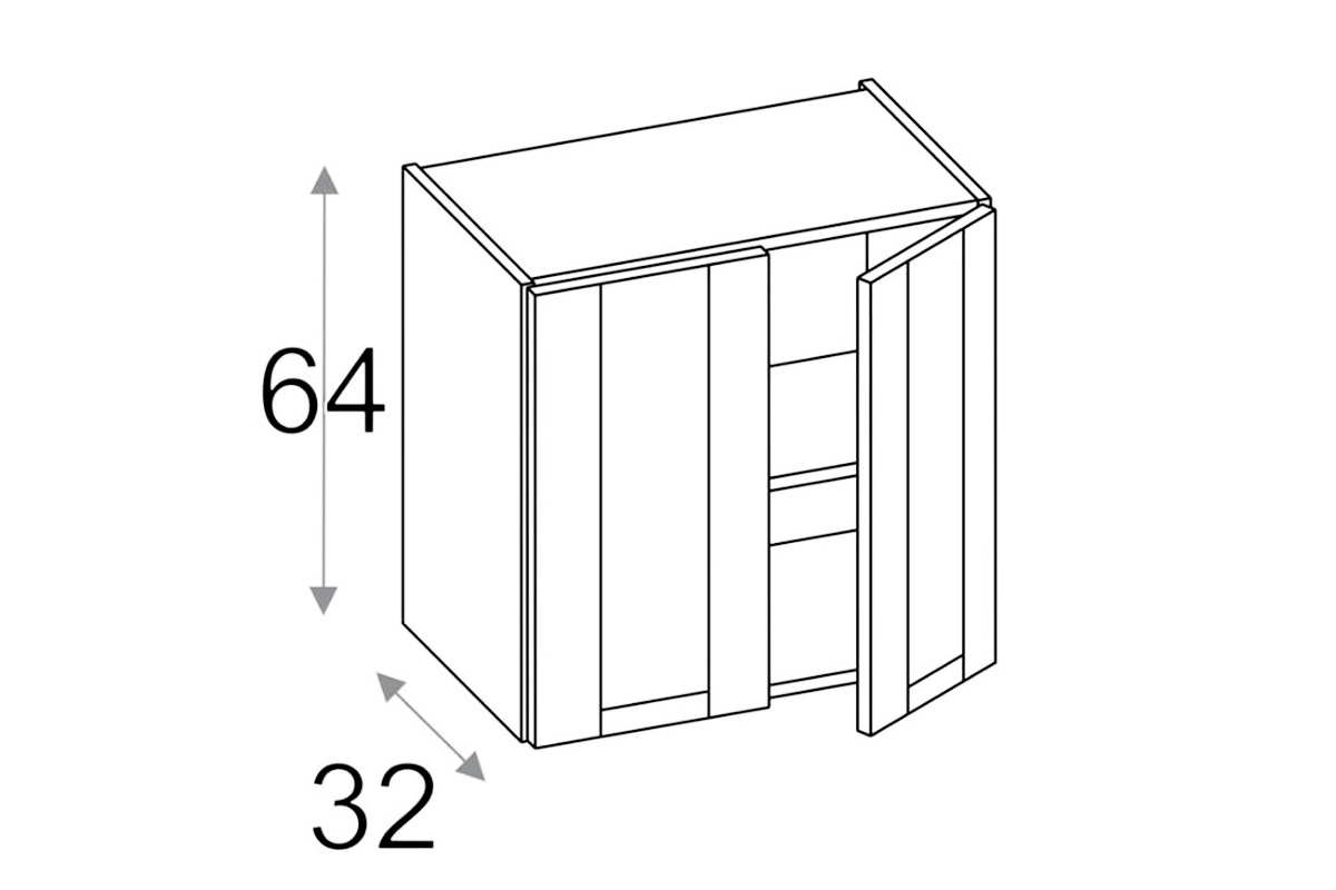 OLIVIA SOFT WW90/64 - witrynowa Skříňka závěsná (64) dvoudveřová Vitrínová skříňka závěsná dvoudveřová