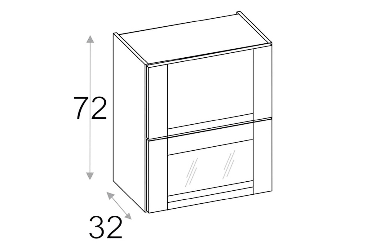 OLIVIA SOFT WO2W55 - Skříňka závěsná (72) se sklopnými předními částmi Skříňka závěsna s odkapávačem