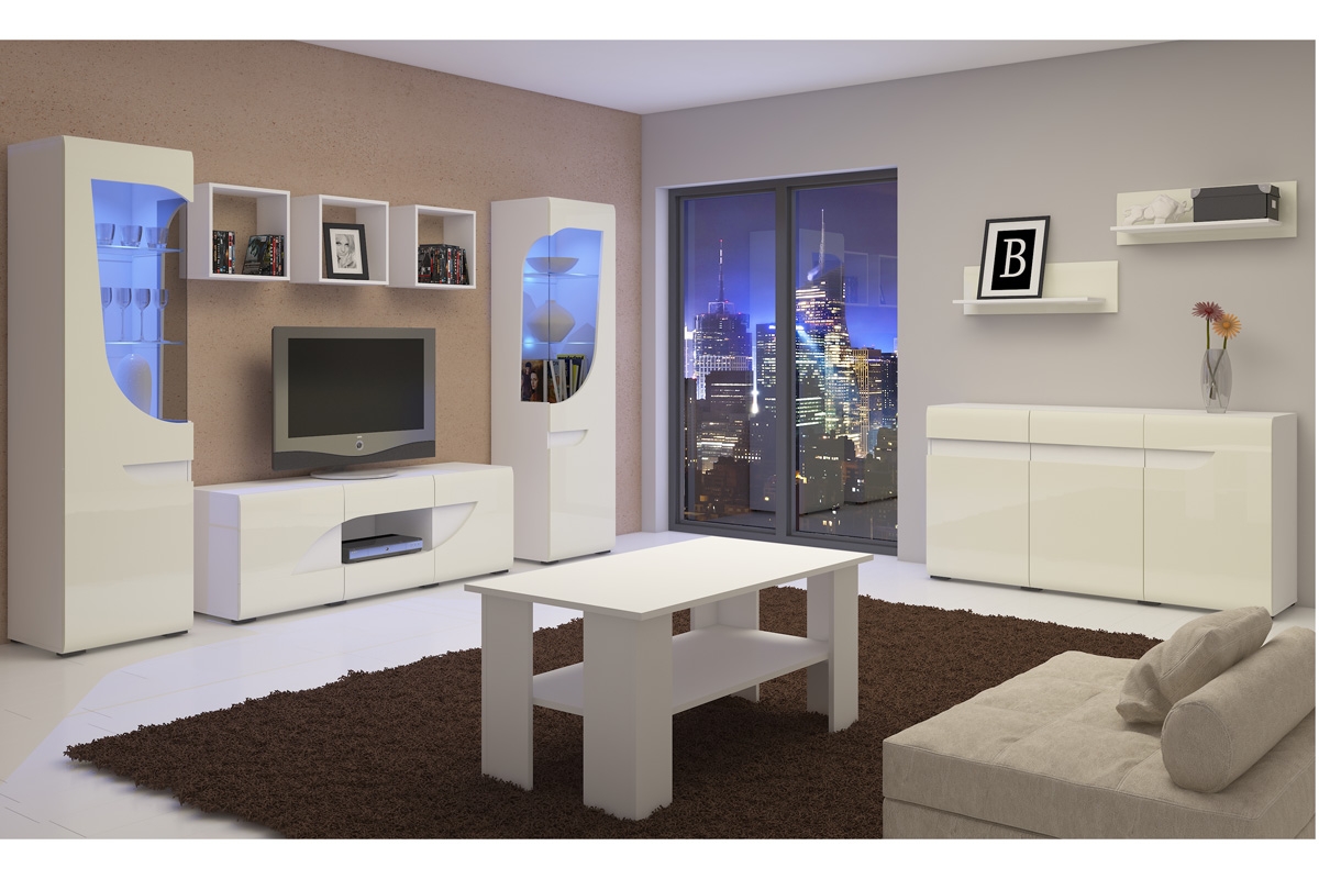 Skříňka tv Bryza BRTV-1C 900 - Bílý lesk Objemná TV skříňka v bílé barvě