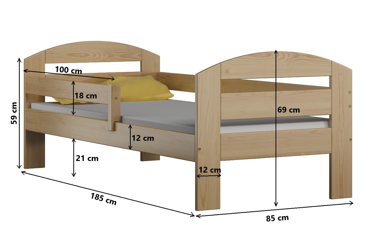 Detská posteľ s výsuvným lôžkom Wiola Posteľ - Rozmery 180x80,