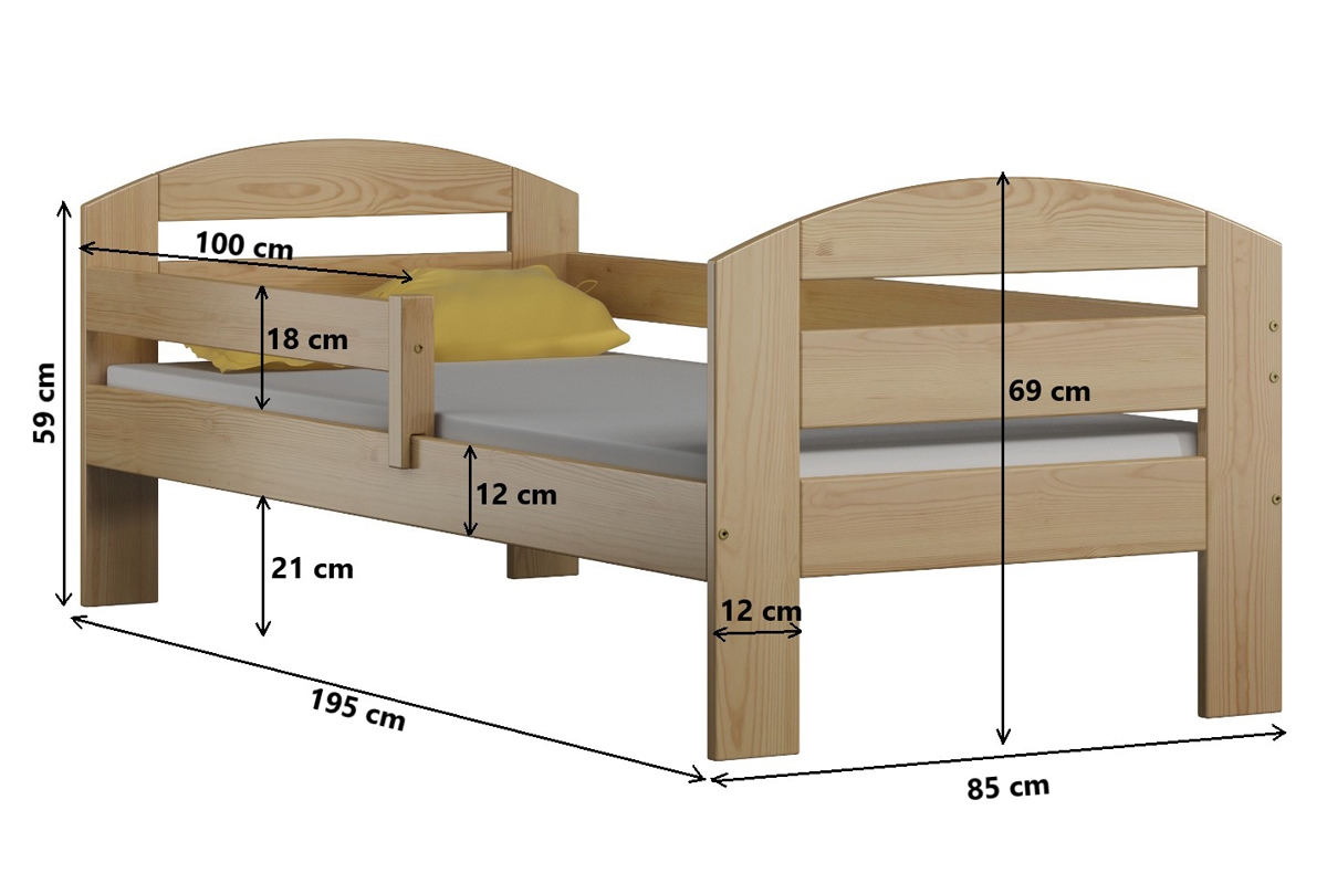 Detská posteľ s výsuvným lôžkom Wiola Posteľ - Rozmery 190x80, 