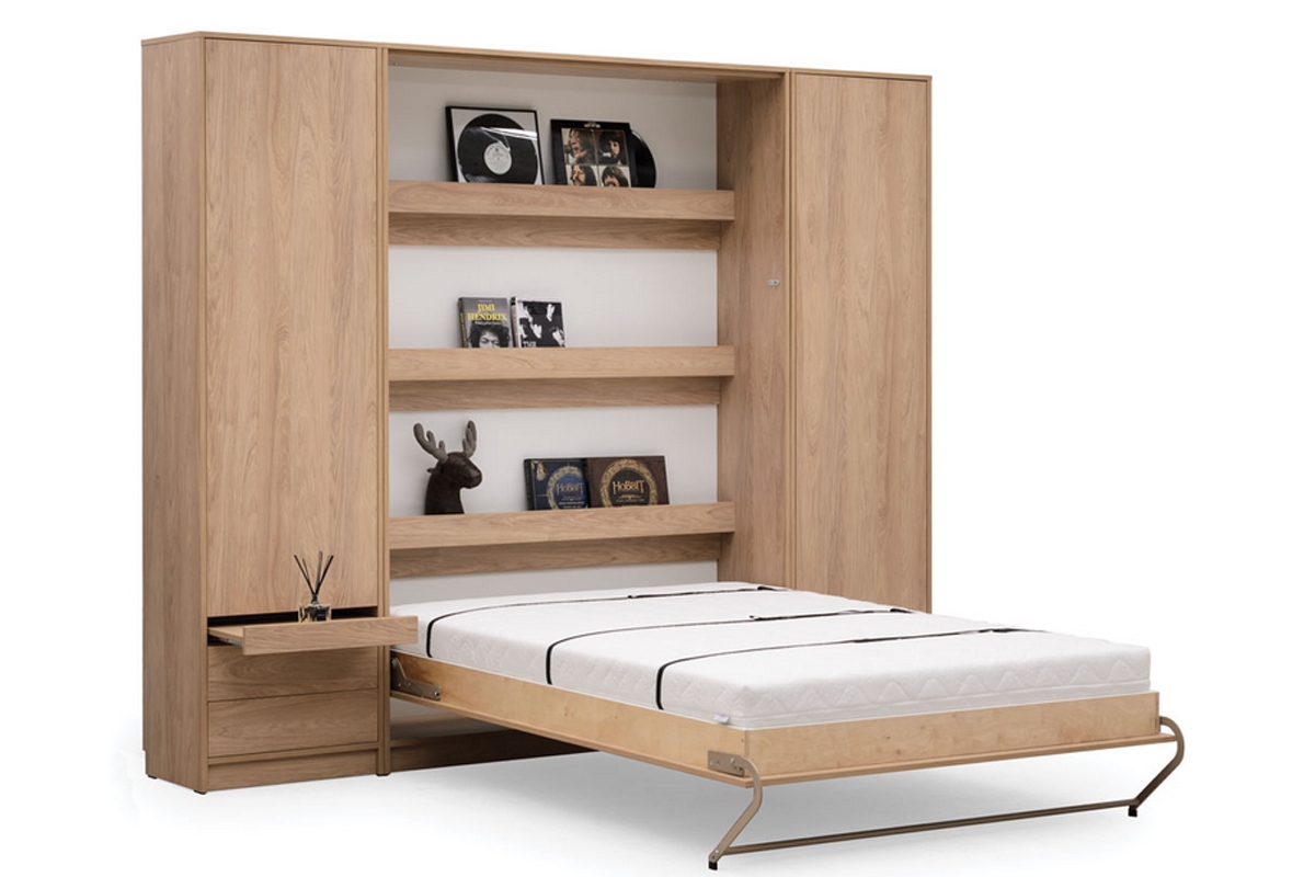 Skriňa S ku vertikálnej sklápacej posteli Basic 60 cm - hikora - koncovka série Sklápacia posteľ z szafa 