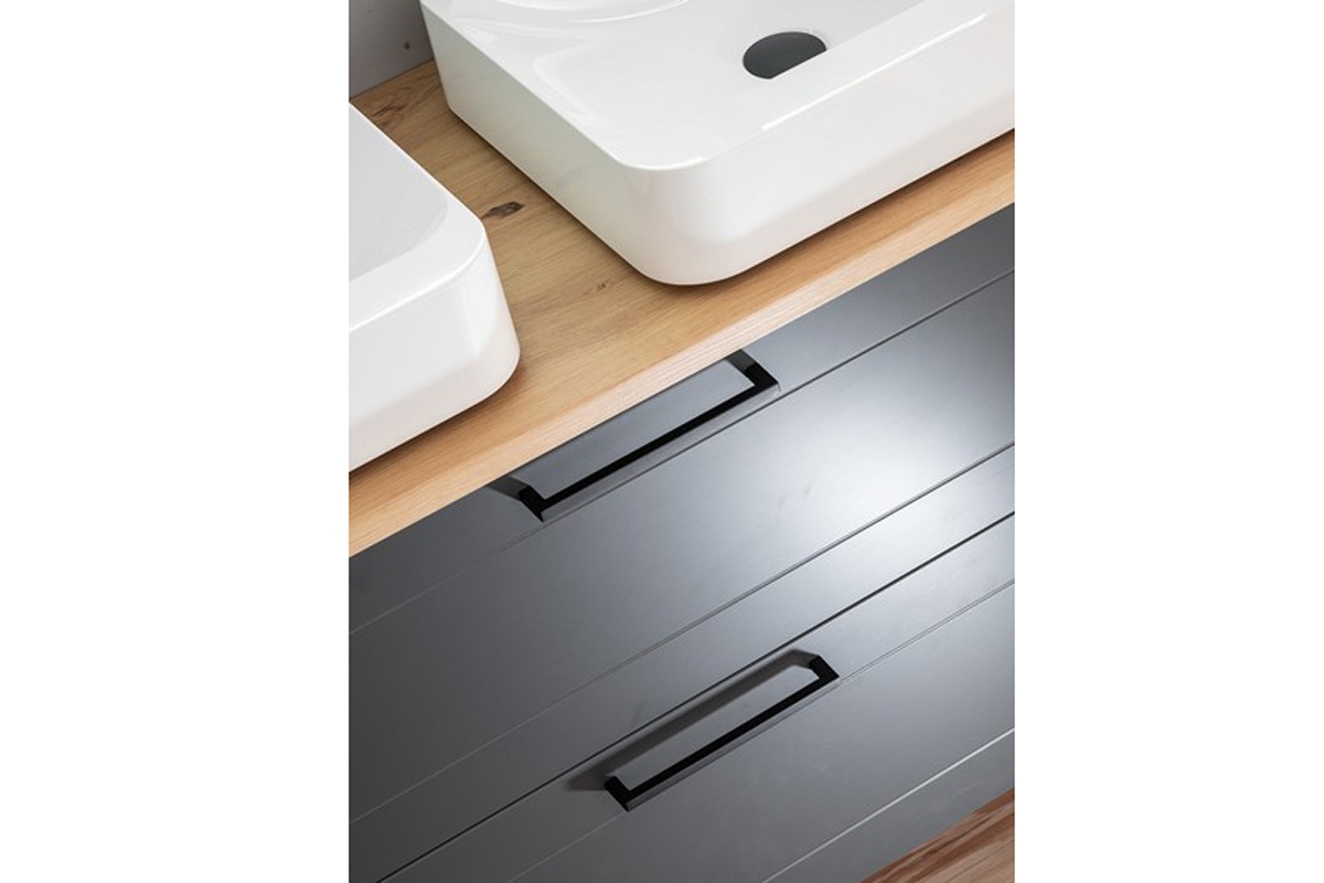 Deska do koupelnovou skříňku Madera Grey 890 Dub Artisan 60 cm kolekce Madera Grey Grafit / Dub Artisan