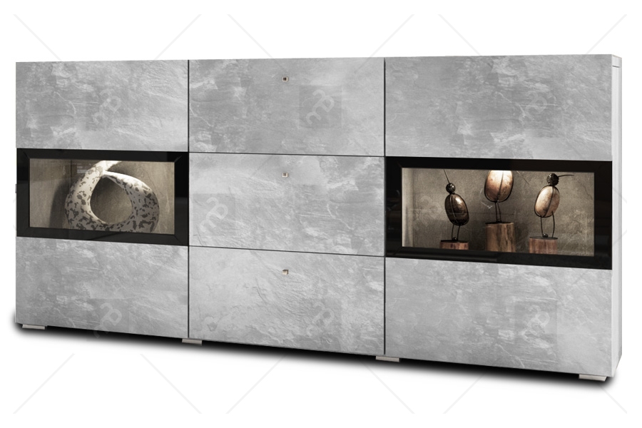 Set de mobilier cu măsuță de cafea Baros  Beton deschis Comoda beton 