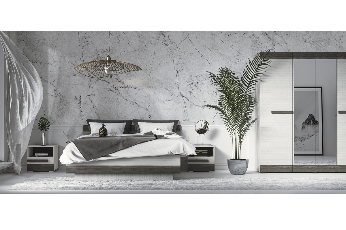 postel Blanco 35 - 160x200 - Borovice sNezna / new grey Postel Blanco je moderní prvek vybavení ložnice