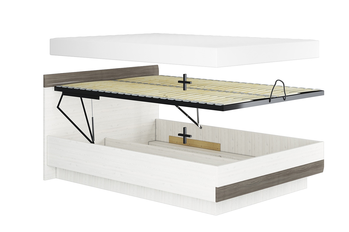 postel Blanco 35 - 160x200 - Borovice sNezna / new grey ložnicová postel