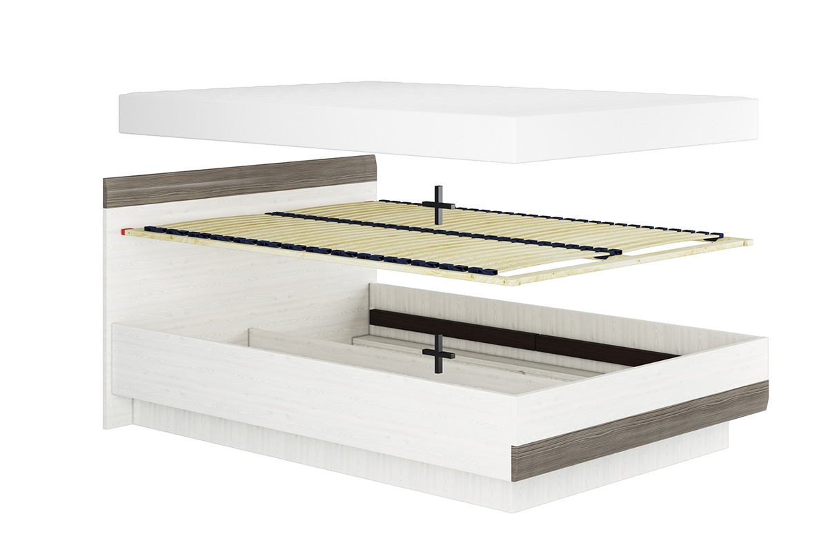 postel Blanco 35 - 160x200 - Borovice sNezna / new grey stabilní konstrukce