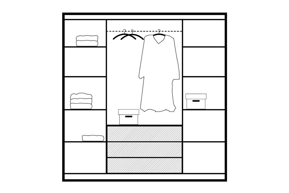 skříň ubraniowa Bali 2 D4 - zgaszony Blankyt Skříň na oblečení