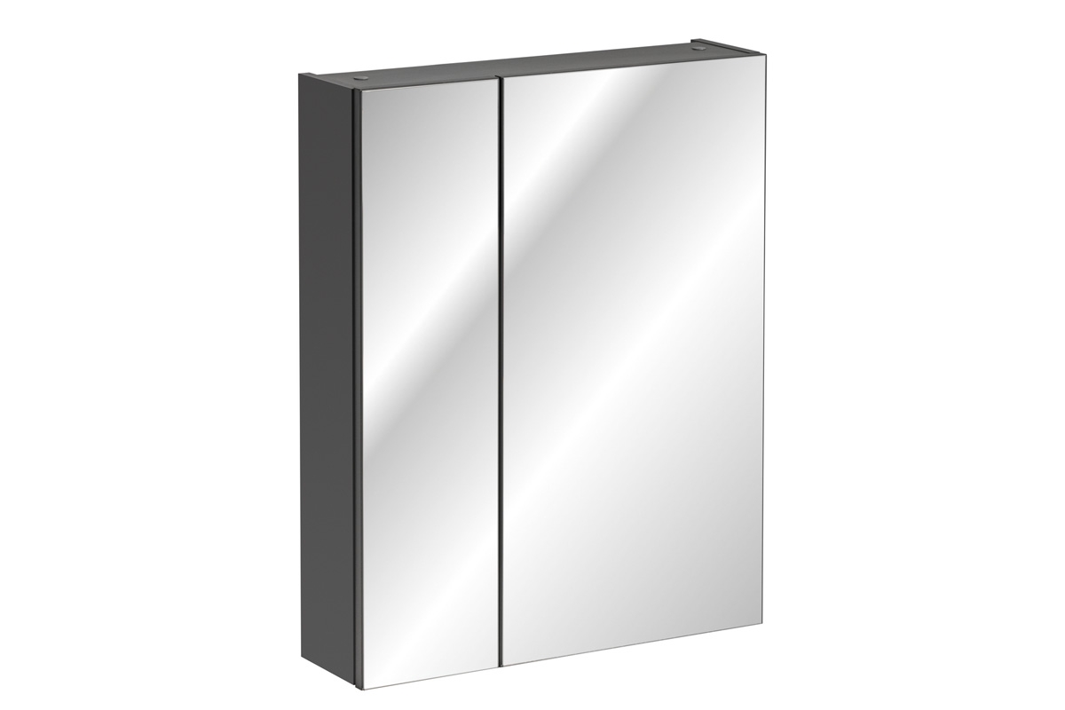 Komplet nábytku s dvojitým umývadlem Monako Grey Oak - Diamantový šedý / dub Hamilton Skříňka zrcadlová do koupelny Monako Grey 840