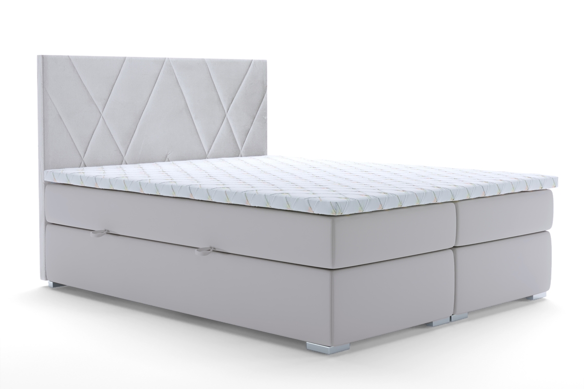 Boxspring postel Nelso 160x200 světlá postel čalouněná do ložnice 