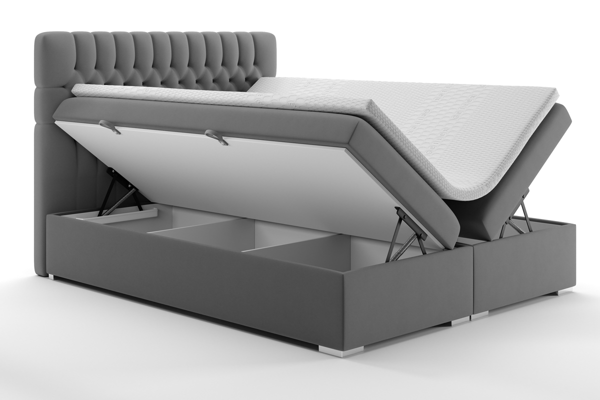 Boxspring postel s úložným prostorem Gaja 180x200 postel s úložnými dostory otevíranými do stran