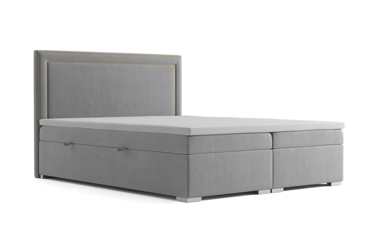 Boxspring postel s úložným prostorem Adelino 180x200 světle šedá postel 140x200