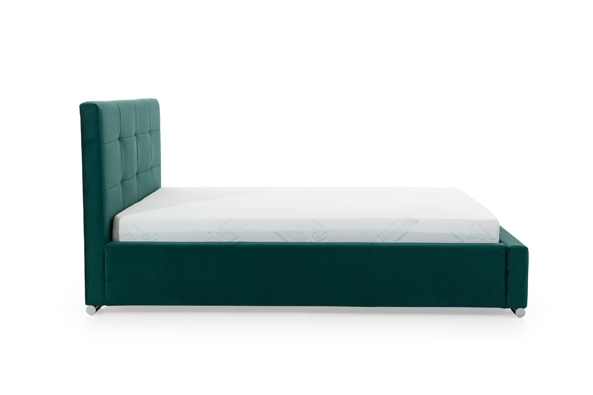 Postel do ložnice Elderio 140x200 zelená postel do ložnice s vysokým čelem