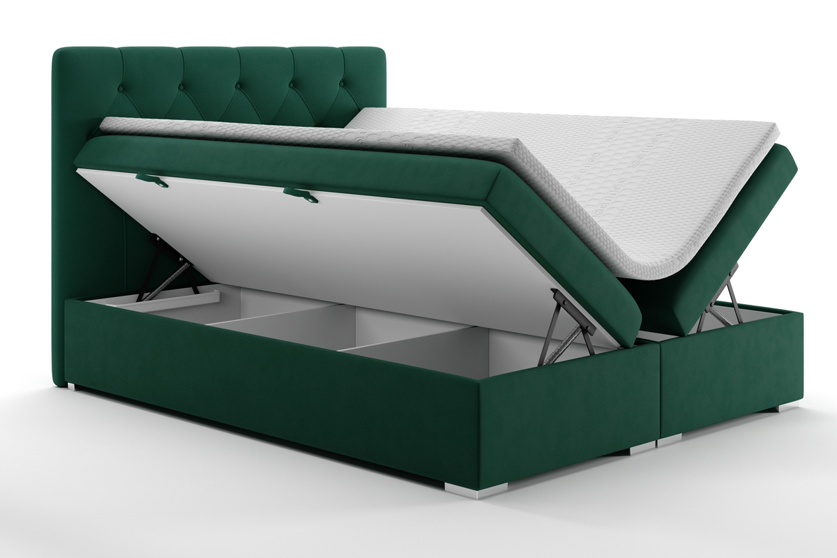 Boxspring posteľ s úložným priestorom Izyda 160x200 spálne z pojemnikami na posciel 