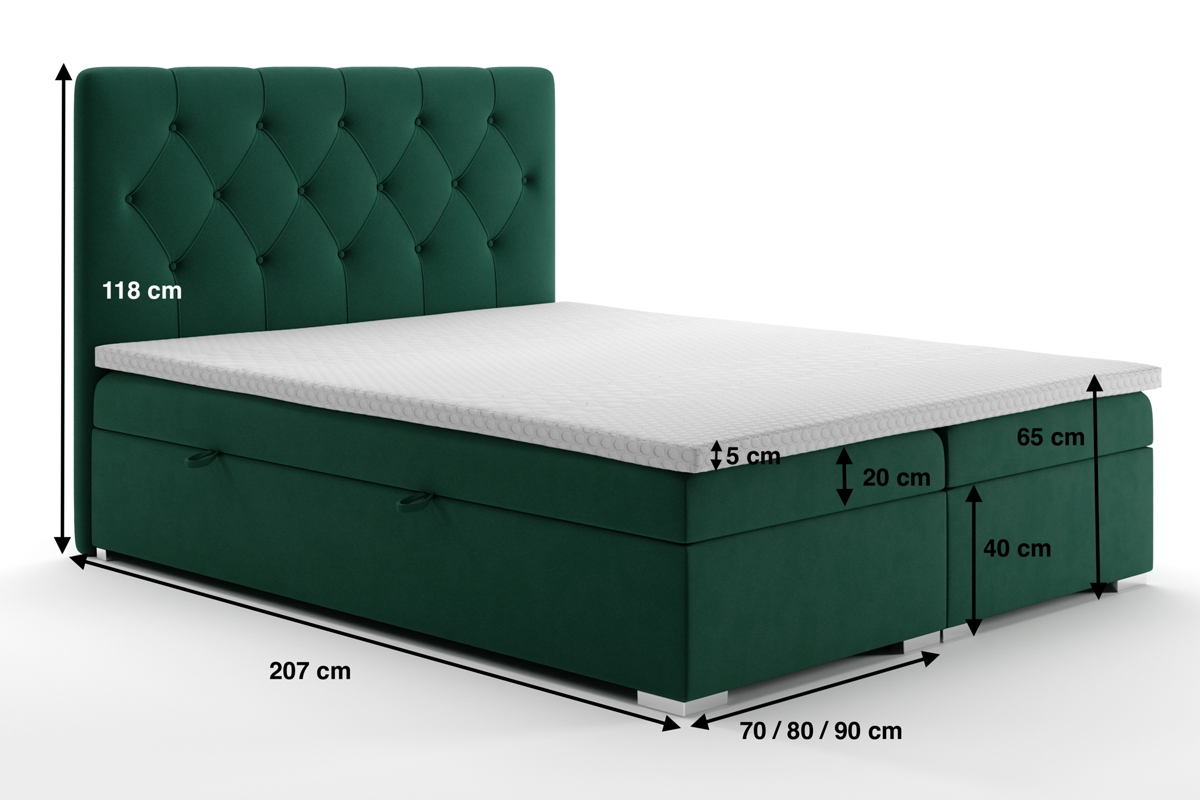 Boxspring postel s úložným prostorem Izyda 180x200 Boxspring postel s úložným prostorem Izyda