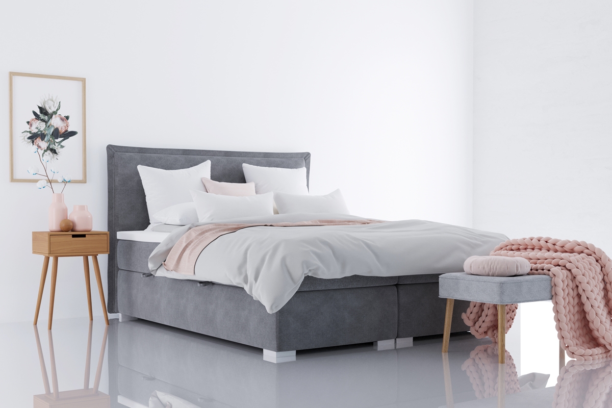 Boxspring postel s úložným prostorem Temida 180x200 šedá postel do ložnice 180x200 