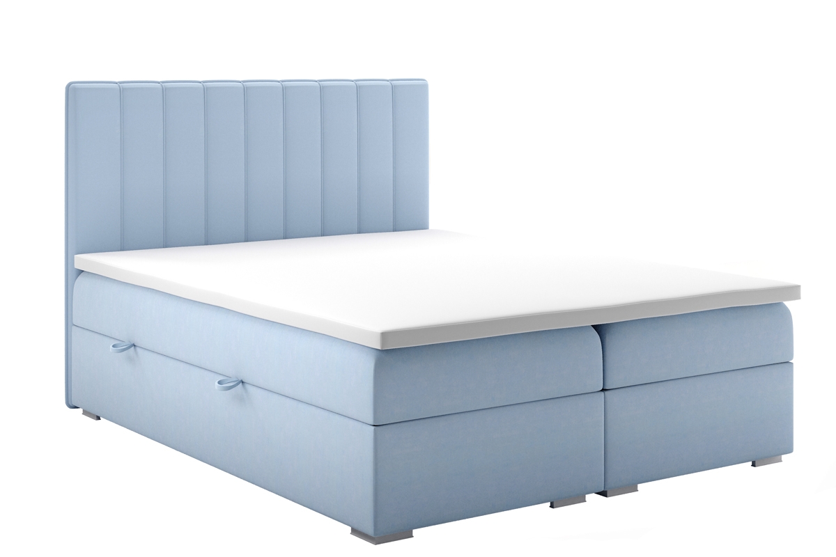 Boxspring posteľ s úložným priestorom Arkadia 160x200  blekitne Posteľ 160x200 
