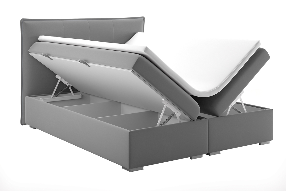 Boxspring posteľ s úložným priestorom Ethan 180x200 pojemniki otwierane na Boky 
