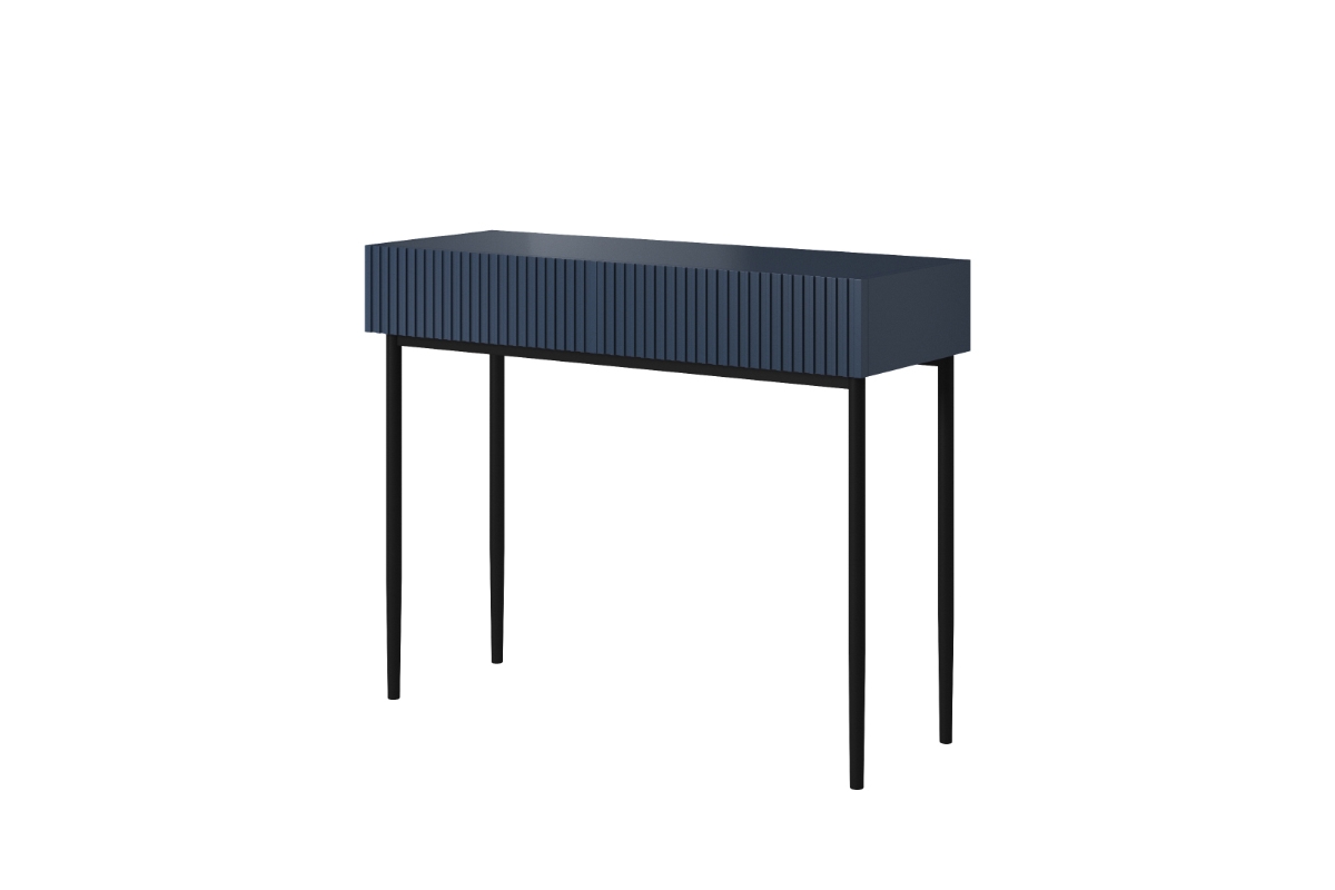 Moderný písací stôl Nicole - námornícka modrá / čierne nožičky  biurko 