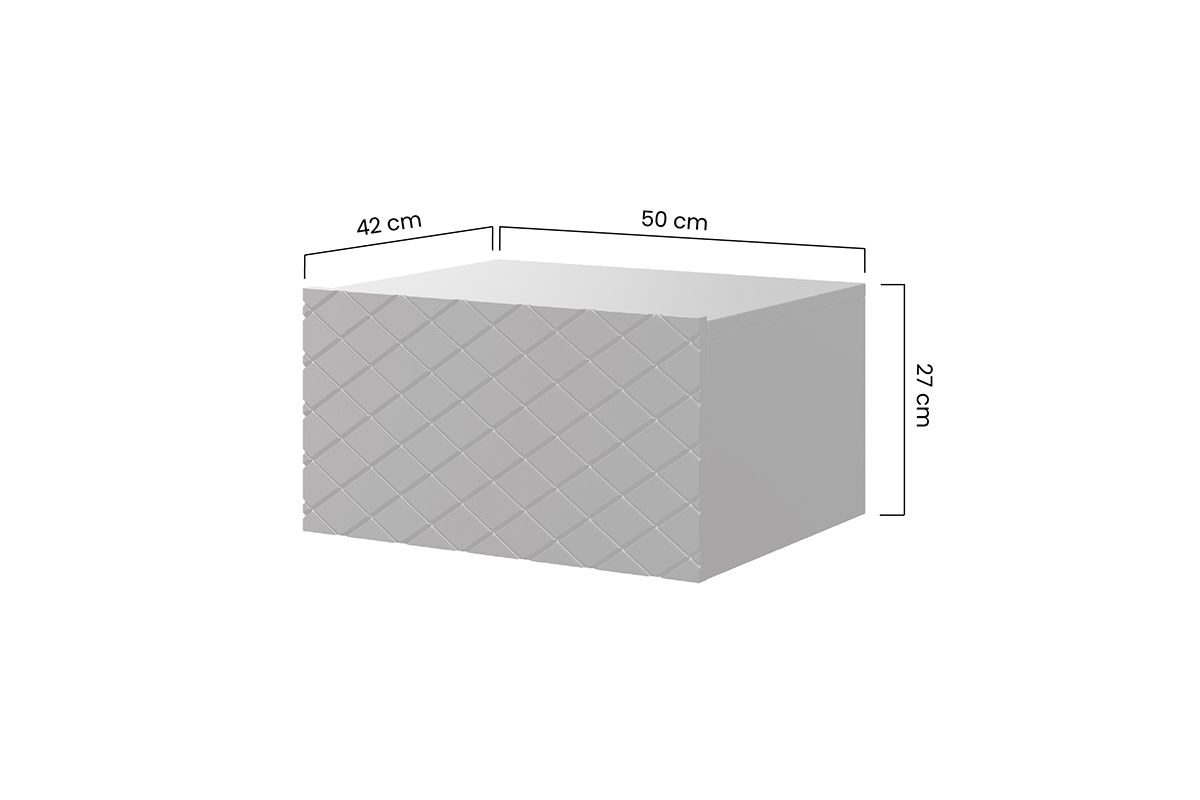 Sada závěsných nočních stolků Scalia 50 cm 2 ks - bílý mat rozměry nábytku