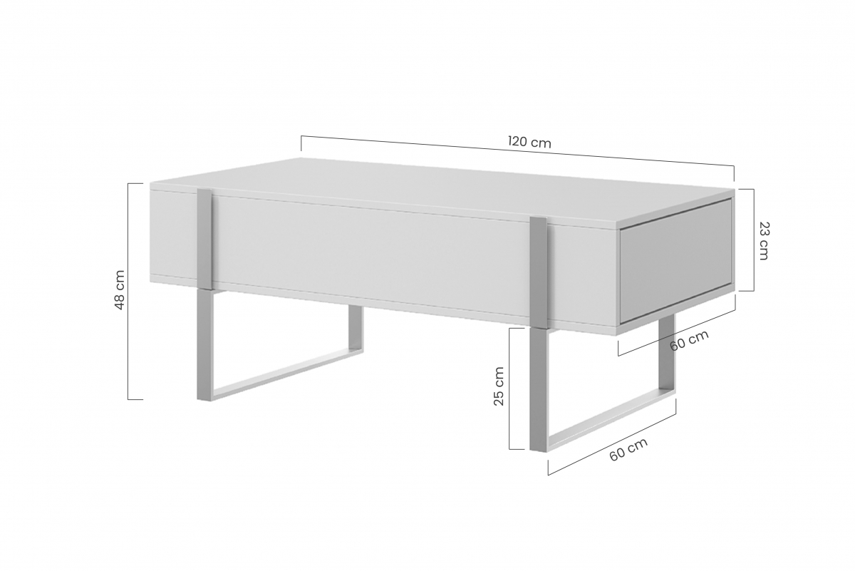 Konferenční stolek Verica - charcoal / zlaté nožky Rozměry nábytku