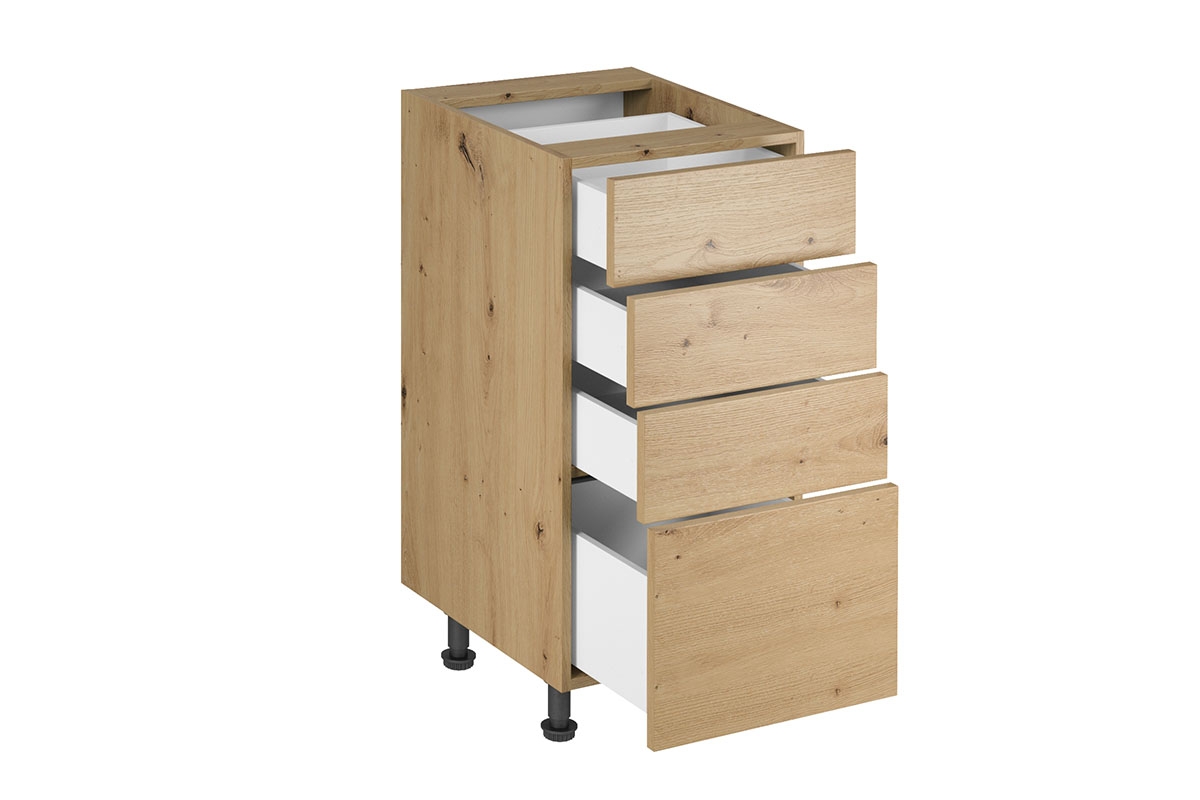 Skrinka Kuchynská dolná Langen D40S4 so štyrmi zásuvkami - Dub artisan Langen D40S4 - Skrinka dolná so zásuvkami - vnútro 