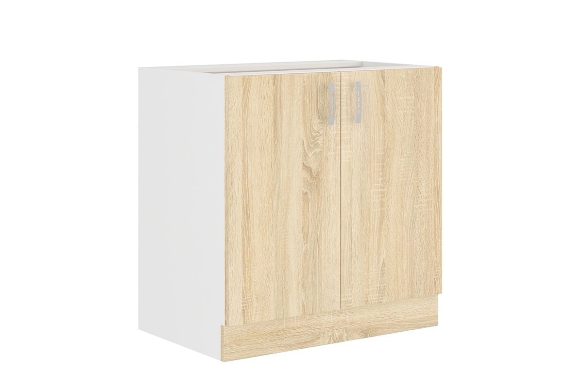 Kuchyňská sestava Natil 270x230 cm - dub sonoma / bílá Skříňka dvoudveřová pod zlewozmywak Natil 80 ZL 2F - Dub sonoma / Bílý
