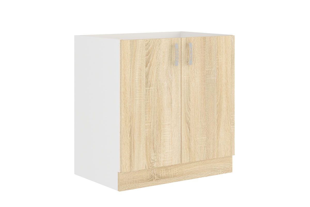 Spodní dřezová dvoudveřová skříňka Natil 80 ZL 2F - dub sonoma / bílá Skříňka dvoudveřová pod zlewozmywak Natil 80 ZL 2F - Dub sonoma / Bílý