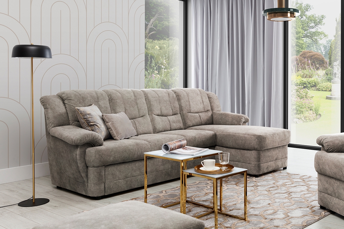 Rozkladacia rohová sedacia súprava Belluno Mini pravá - Preston 21 Rohová sedacia súprava pravá strana . Belluno Mini - Hnedý Preston 21 