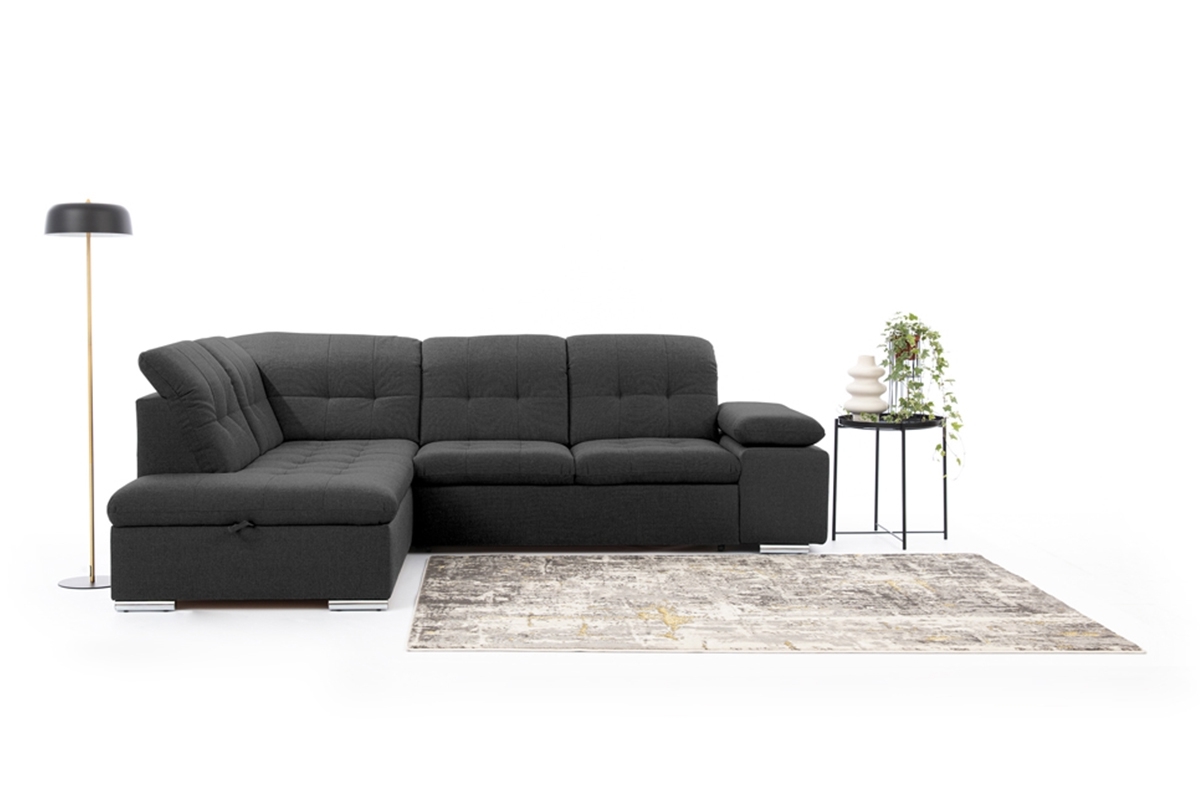 Rohová sedací souprava Palermo L levá - grafitová Inari 95 Rohová sedací souprava levá strana do obývacího pokoje Palermo L - Grafitový Inari 95 