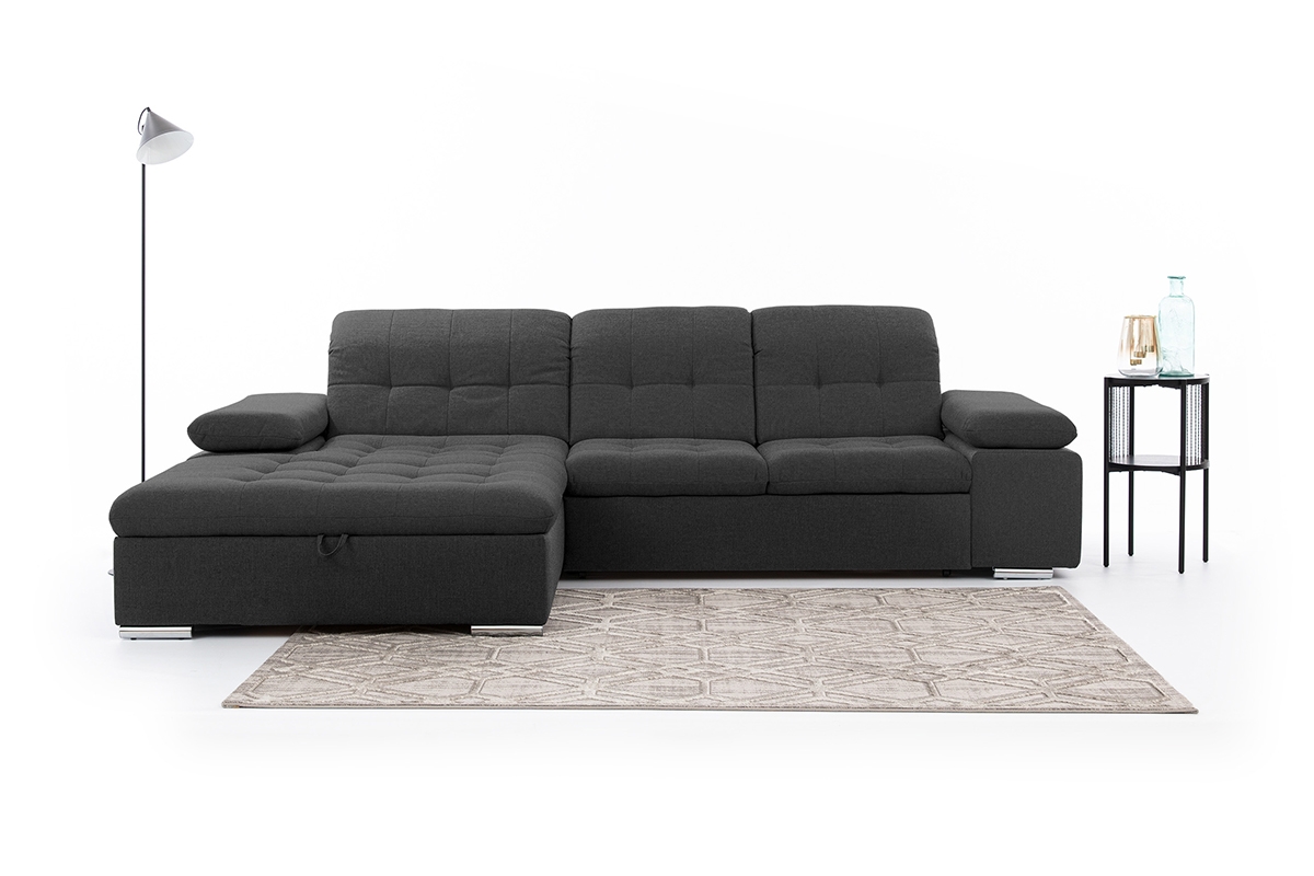 Rohová sedací souprava Palermo Mini levá - grafitová Inari 95 Rohová sedací souprava levá strana do obývacího pokoje Palermo Mini - Grafitový Inari 95 