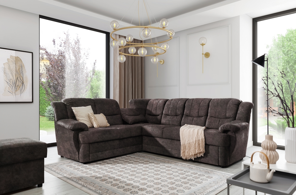 Colţar Belluno L extensibilă stânga - maro Preston 29 Canapea de colț lewostonny pentru camera de zi Belluno L - brazowy Preston 29 