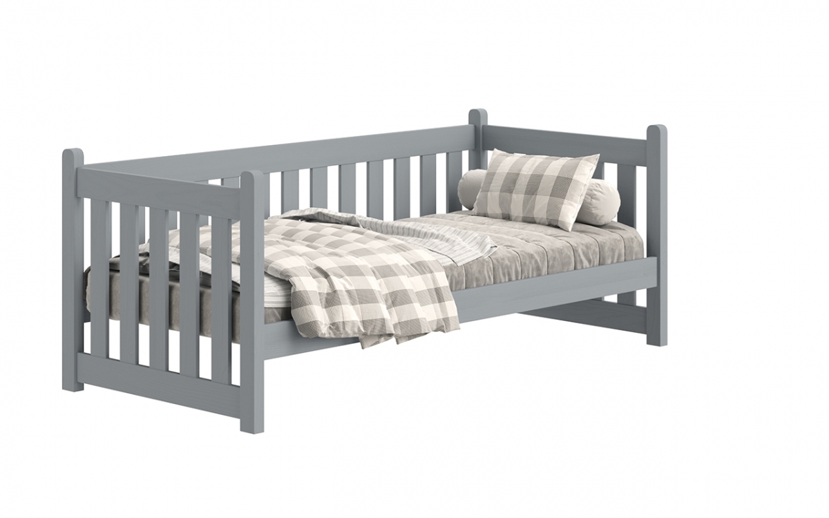 Detská posteľ Swen 70x140 so zásuvkami - šedá Posteľ prízemná drevená Swen DP 001 - šedý