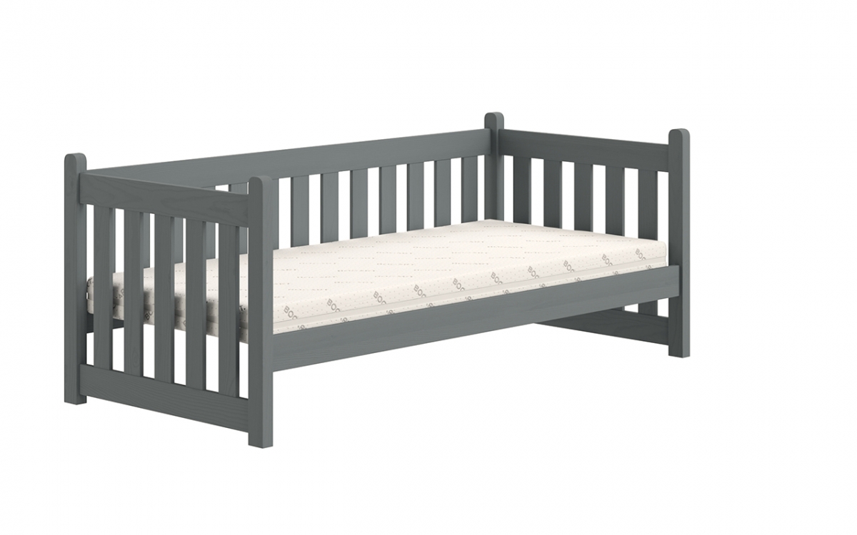 Dětská postel Swen 70x140 cm se zásuvkami - grafitová postel přízemní dřevěná Swen DP 001 - grafit