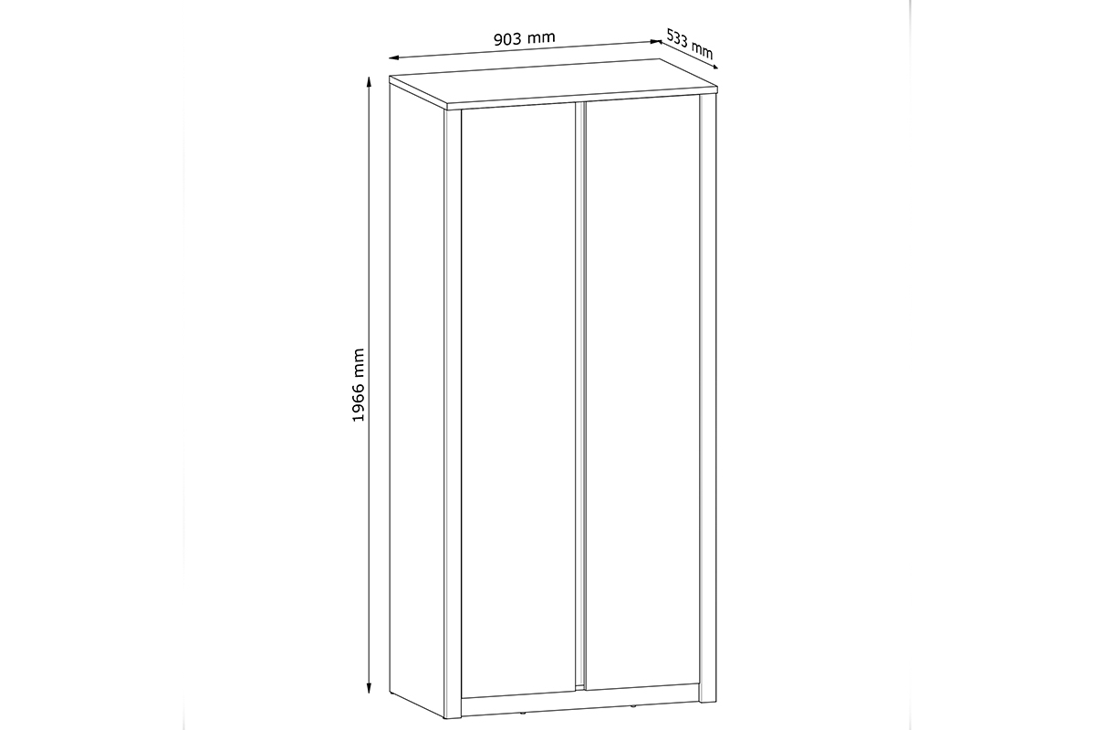 skříň dvoudveřová Montana z drazkiem 90 cm S2D - Konec série skříň dvoudveřová Montana z drazkiem 90 cm