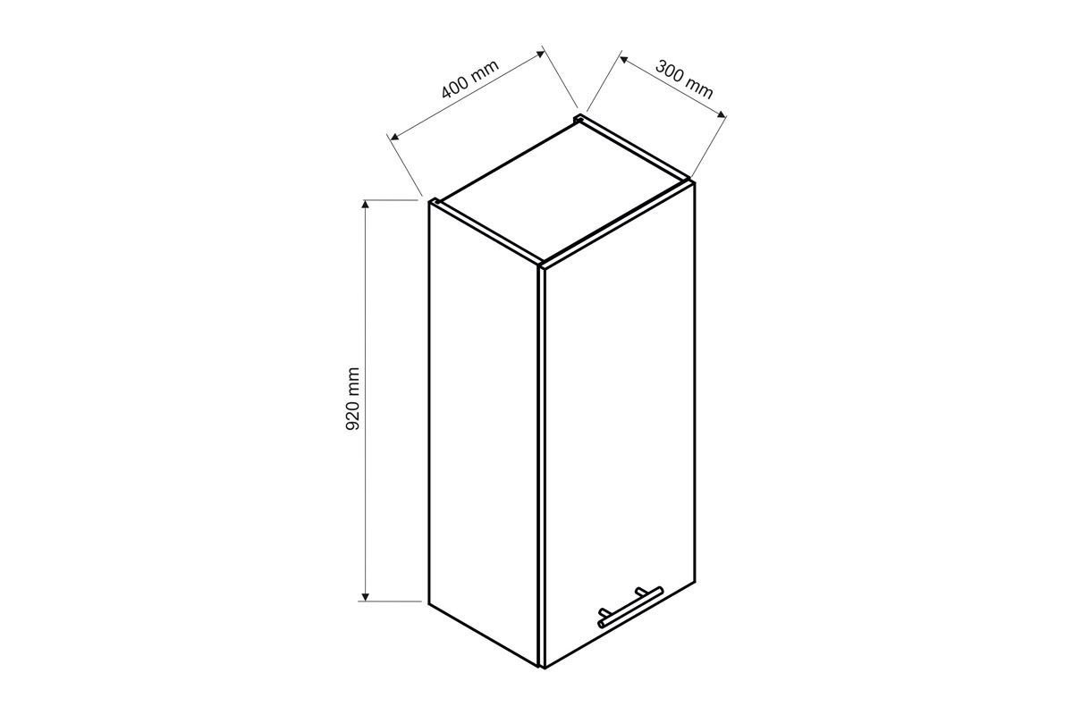 Závěsná skříňka Adele W40/92 P/L Adele W40/92 P/L - Skříňka závěsná