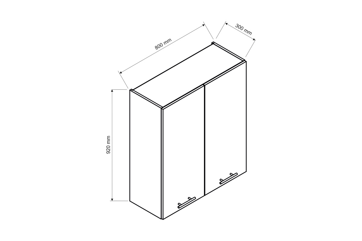 Závěsná skříňka Adele W80/92 dvoudveřová Adele W80/92 - Skříňka závěsná dvoudveřová