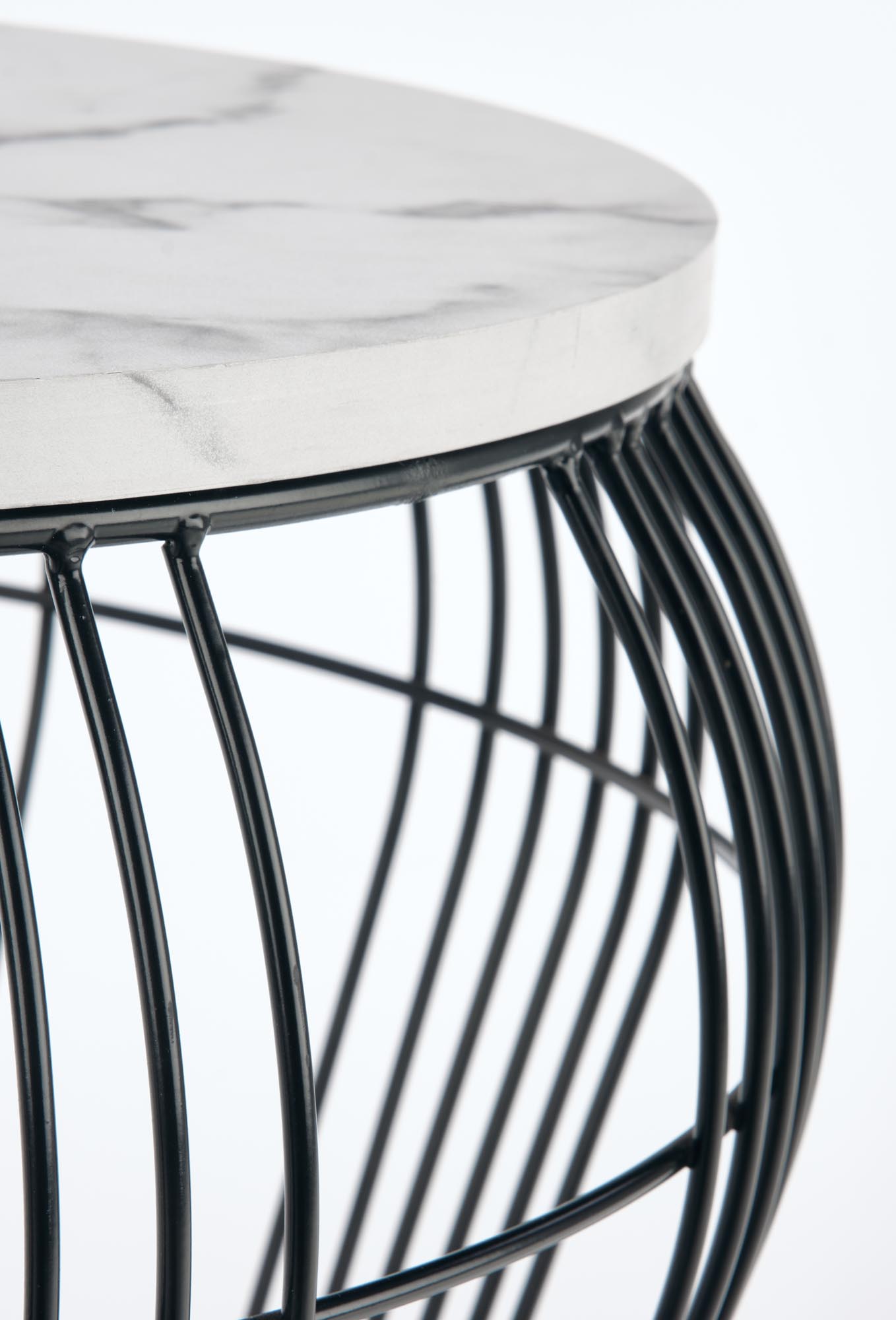 ADRIANNA kávézóasztal asztallap - fehér márvány, talp - fekete adrianna Konferenční stolek Deska - Bílý mramor, Rošt - Fekete